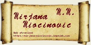 Mirjana Miočinović vizit kartica